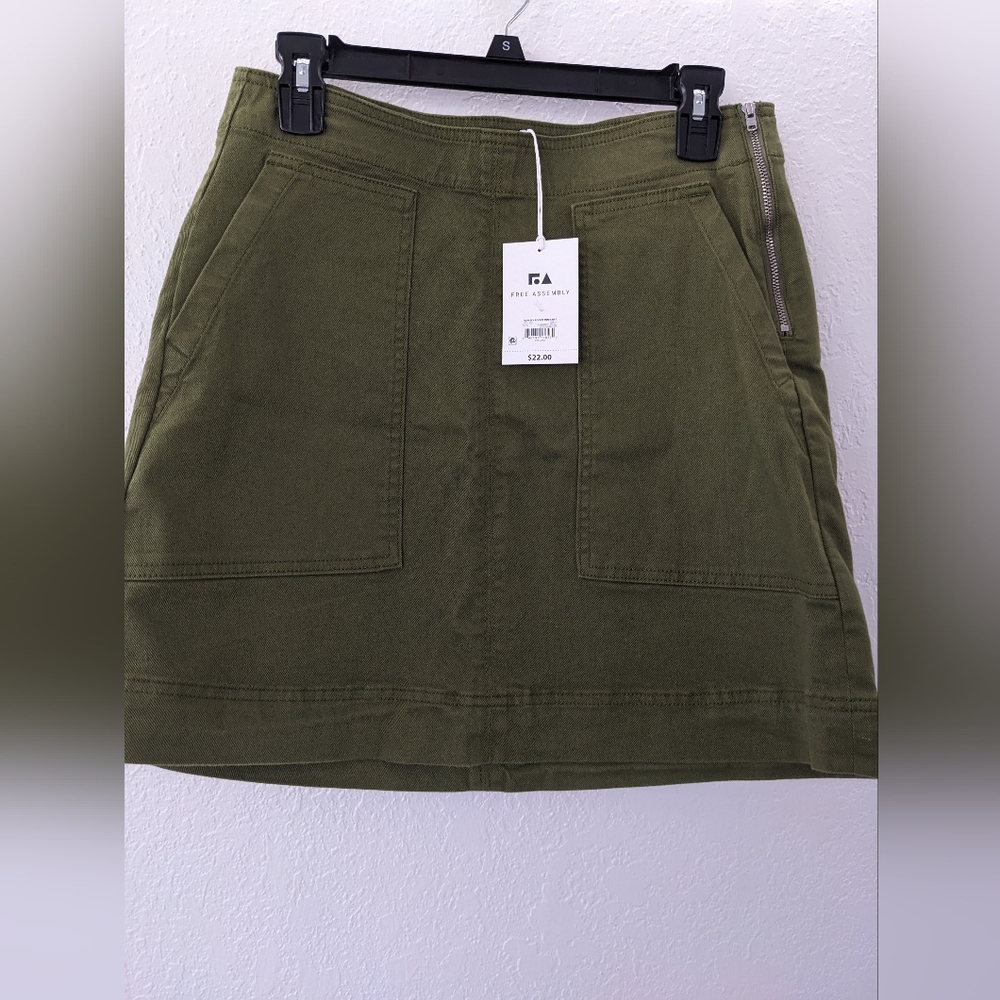 Free Assembly Green Denim Skirt